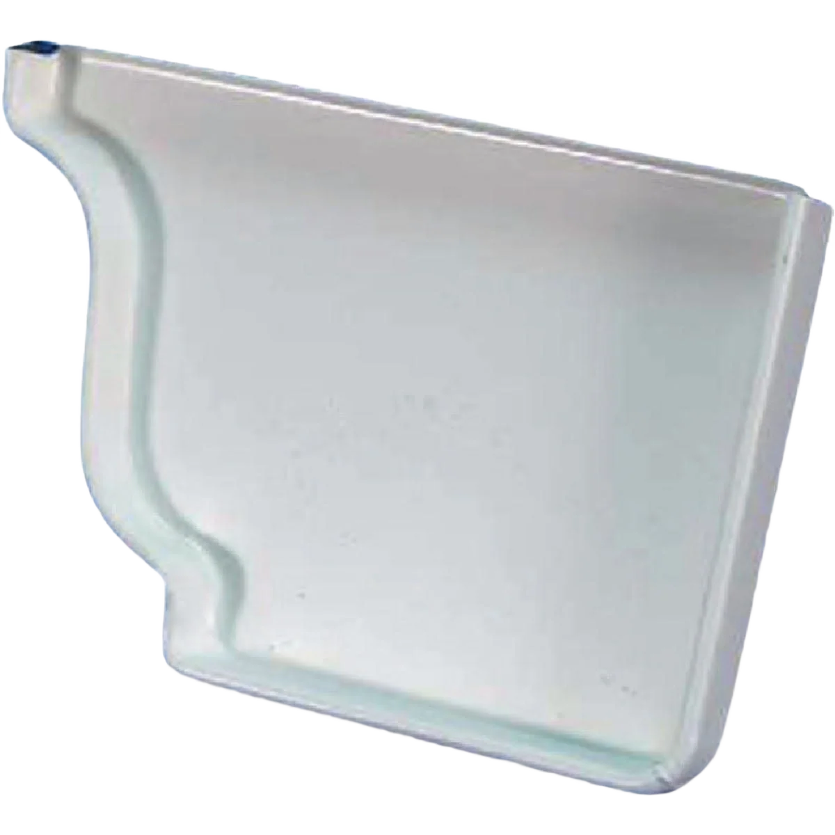 Specialty Spectra Metals 5 in. Aluminum Right-Side Gutter End Cap White Authentic