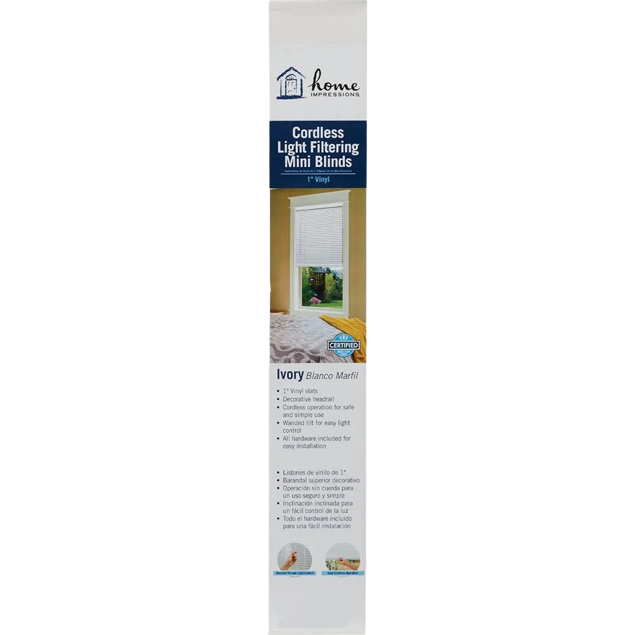 Smart Home Impressions Ivory Vinyl Cordless Mini Blind 46 x 64 x 1 Innovative
