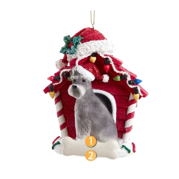 Safe Kurt S. Adler Personalized Schnauzer with Dog House Ornament Flexible