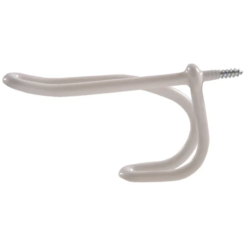 First-Class Hillman Wire Coat Hat Hook White Vinyl Coated Modern