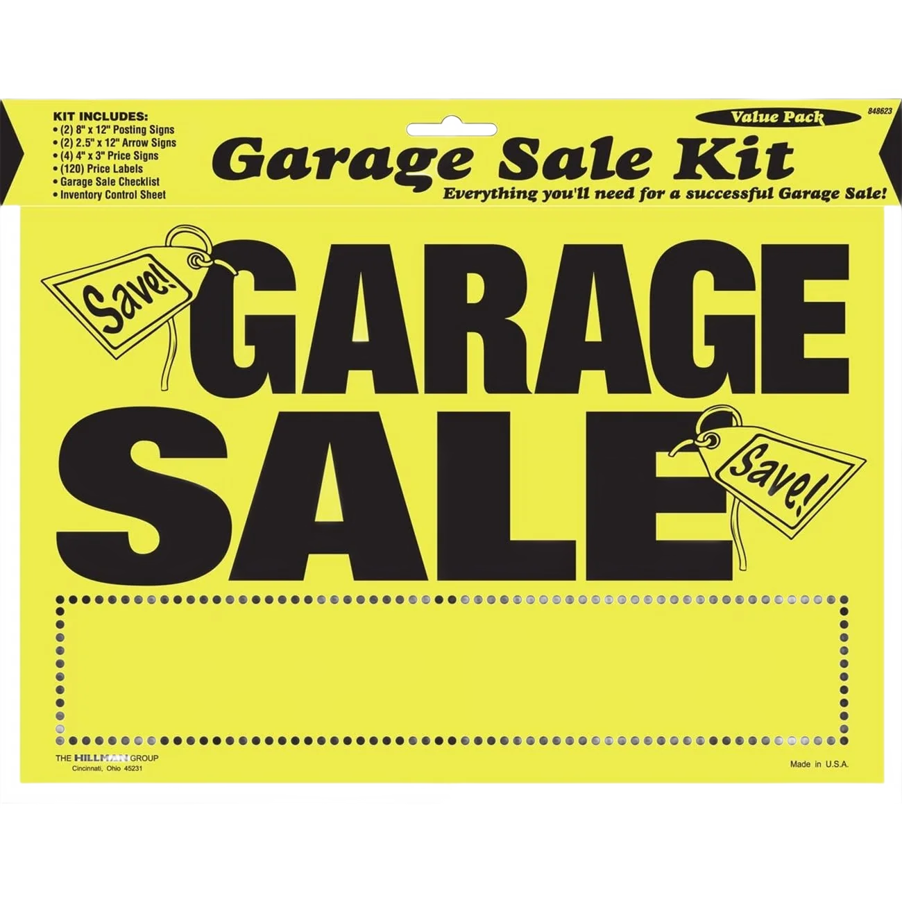 Long-Lasting Hillman Yellow Black Garage Kit Garage Sign 8 x 12 Unique