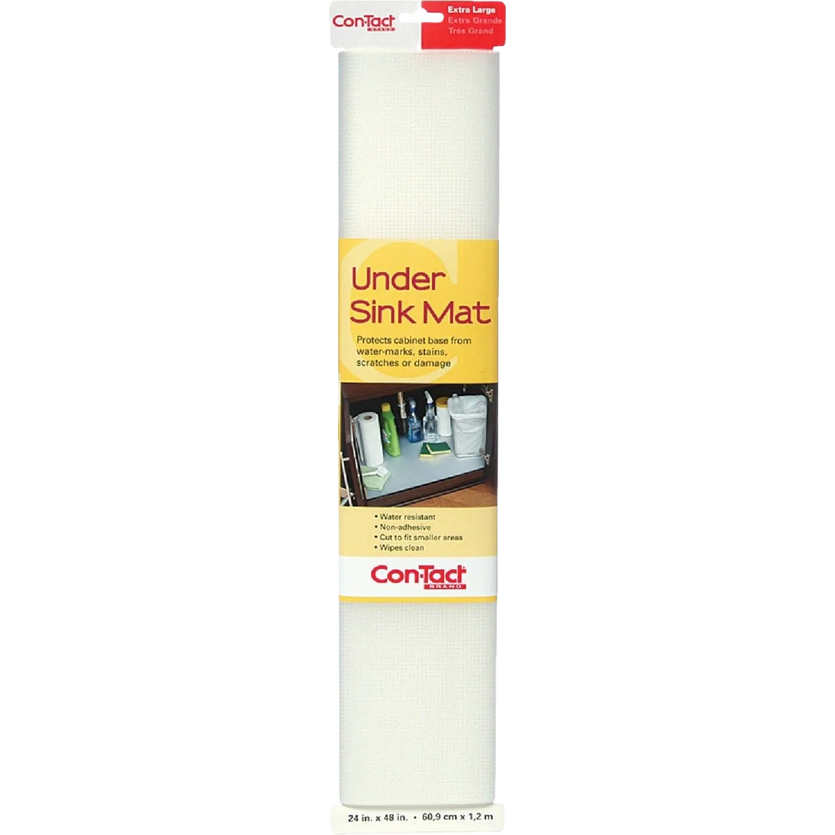 Practical Con-Tact Clear Under Sink Mat Non-Adhesive Shelf Liner 4 ft. Fine