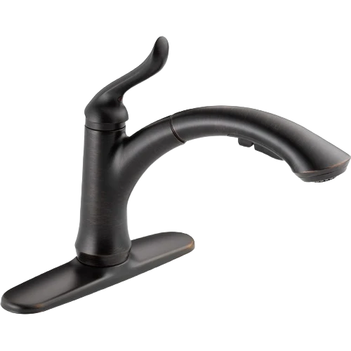 Soft Delta Linden Venetian Bronze Single Handle Pull Out Kitchen Faucet Reliable