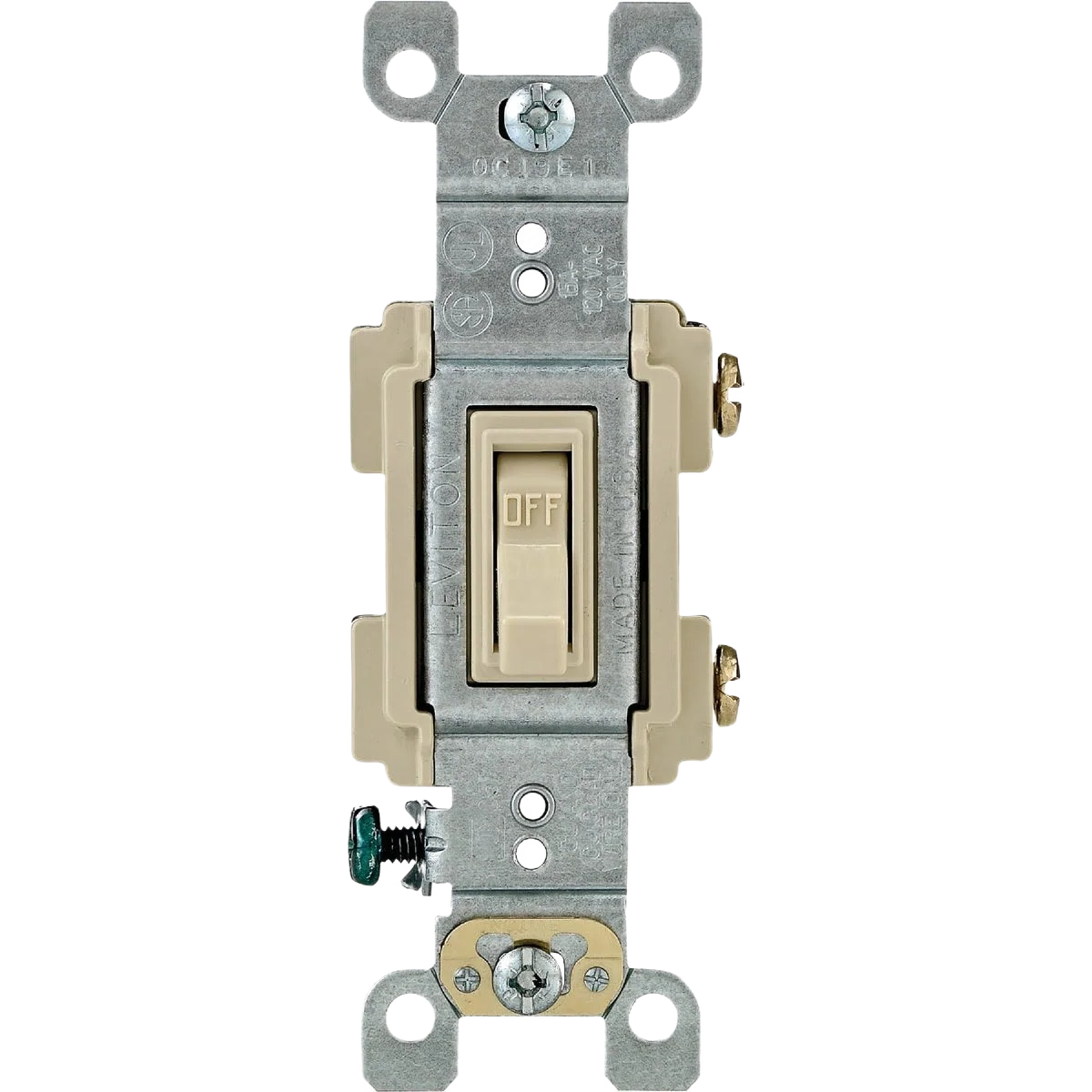 Dependable Leviton Residential 15 Amp Ivory Toggle Single Pole Switch Functional