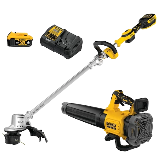 Classic DEWALT 20V MAX XR® Cordless Folding String Trimmer and Handheld Blower Combo Kit Fine