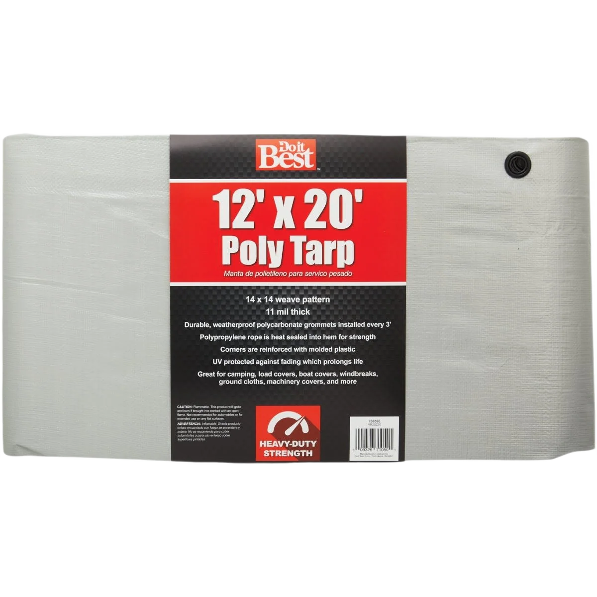 Solid Do it Silver Woven Heavy-Duty Poly Tarp 12 x 20 ft. Responsible