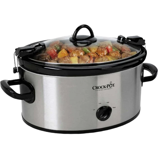 Convenient Crock-Pot Stainless Steel Oval Slow Cooker 6 Quart Specialty