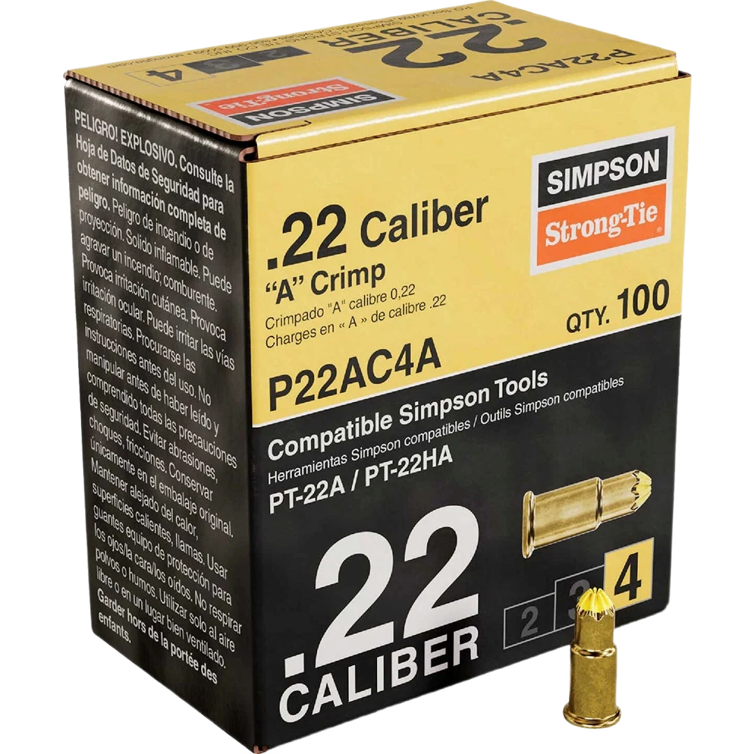 Artisan Simpson Strong-Tie Yellow 0.22-Caliber Single-Shot A Crimp LVL 4 100 Shot Advanced