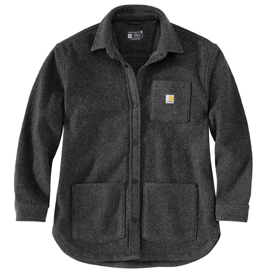Elite Carhartt Women’s Medium Black Heather Fleece Shirt Jacket Enhanced