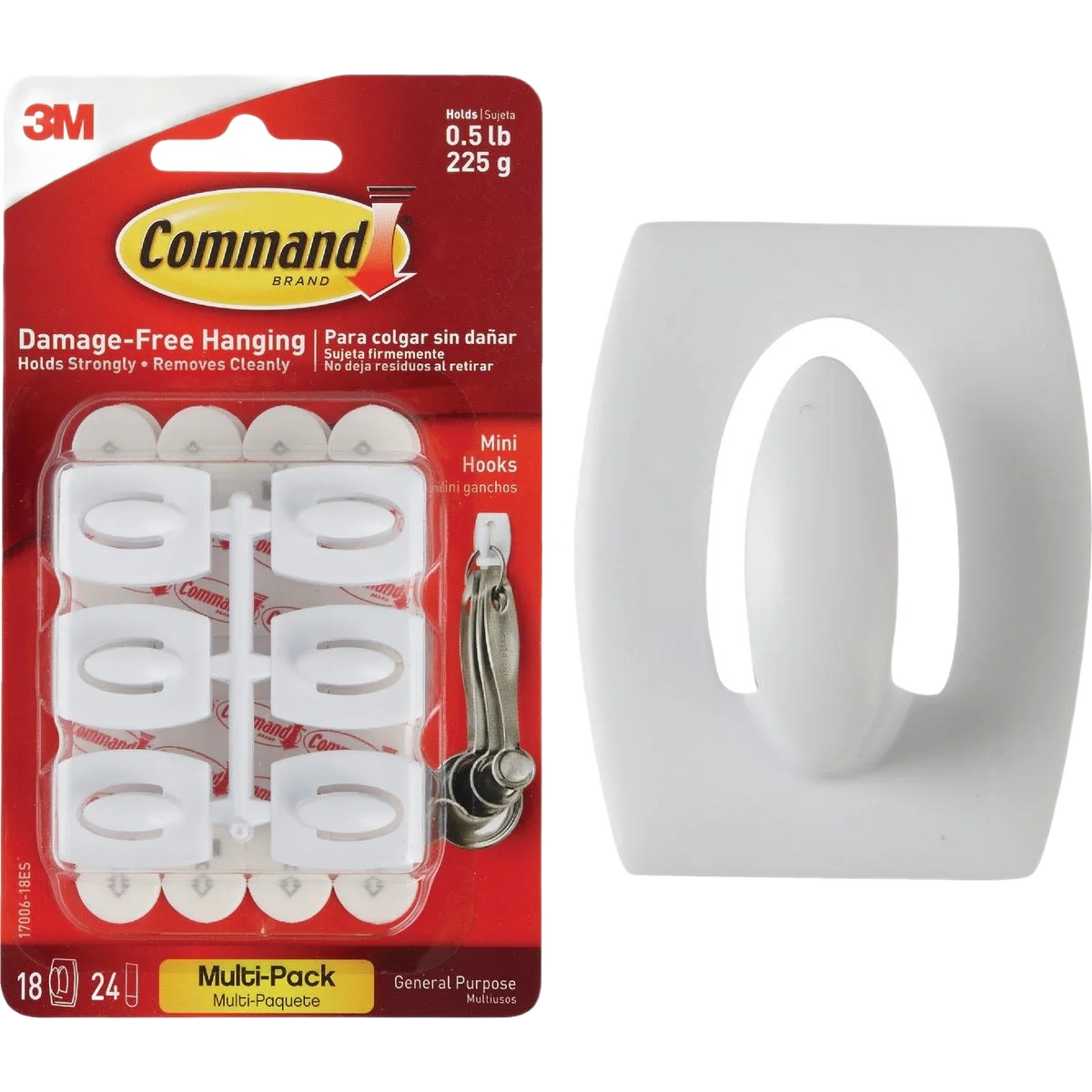 Fast 3M Command Mini Adhesive Hook 18-Pack Sustainable