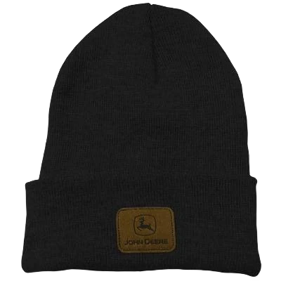 Verified John Deere Leather Patch Beanie Black First-Class
