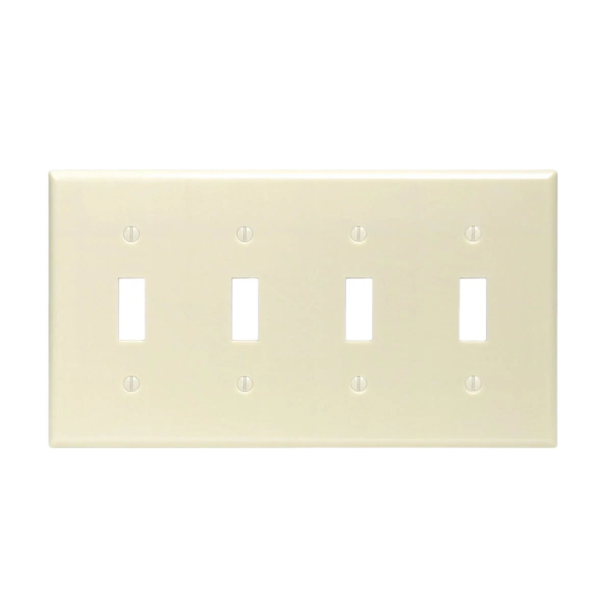 Superior Leviton 4-Gang Plastic Toggle Switch Wall Plate Ivory Professional