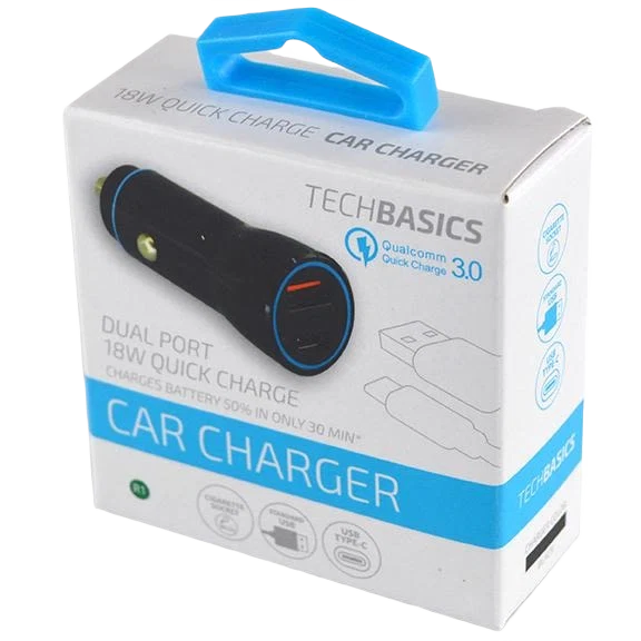 High-Performance Tech Basics Tech Basics Dual Port Car Charger Refined