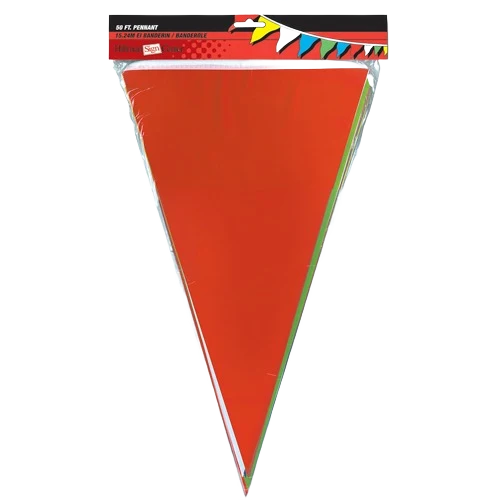 Modern Hillman Multi-Color Pennant Flags Sign 50 ft. Reliable
