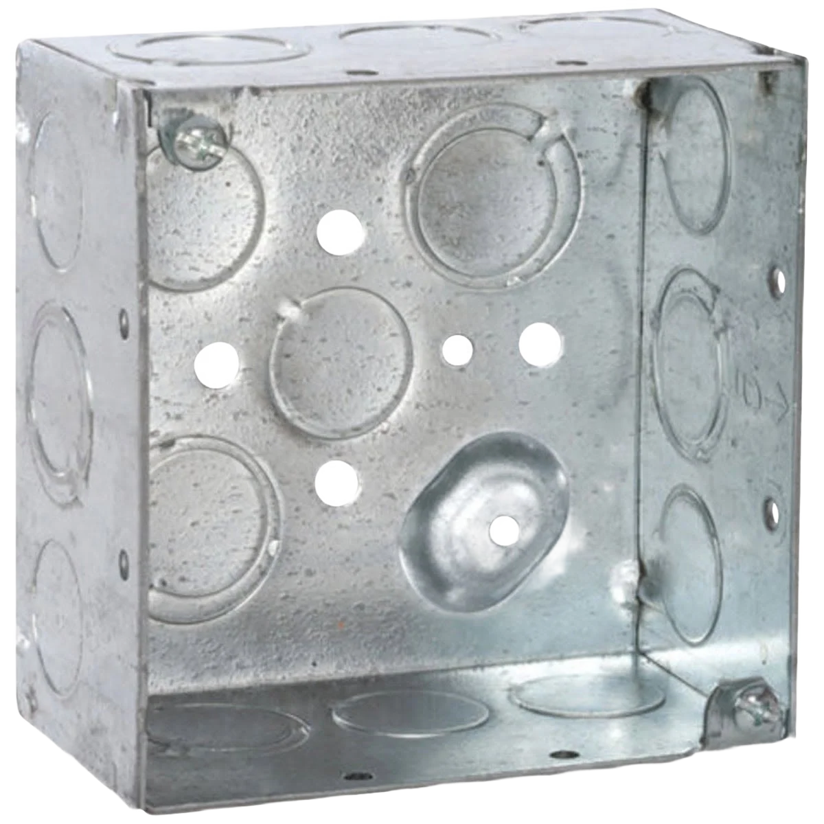 Dependable Southwire Screw-On 4 x 4 Steel 17 Knockouts Square Box Sophisticated