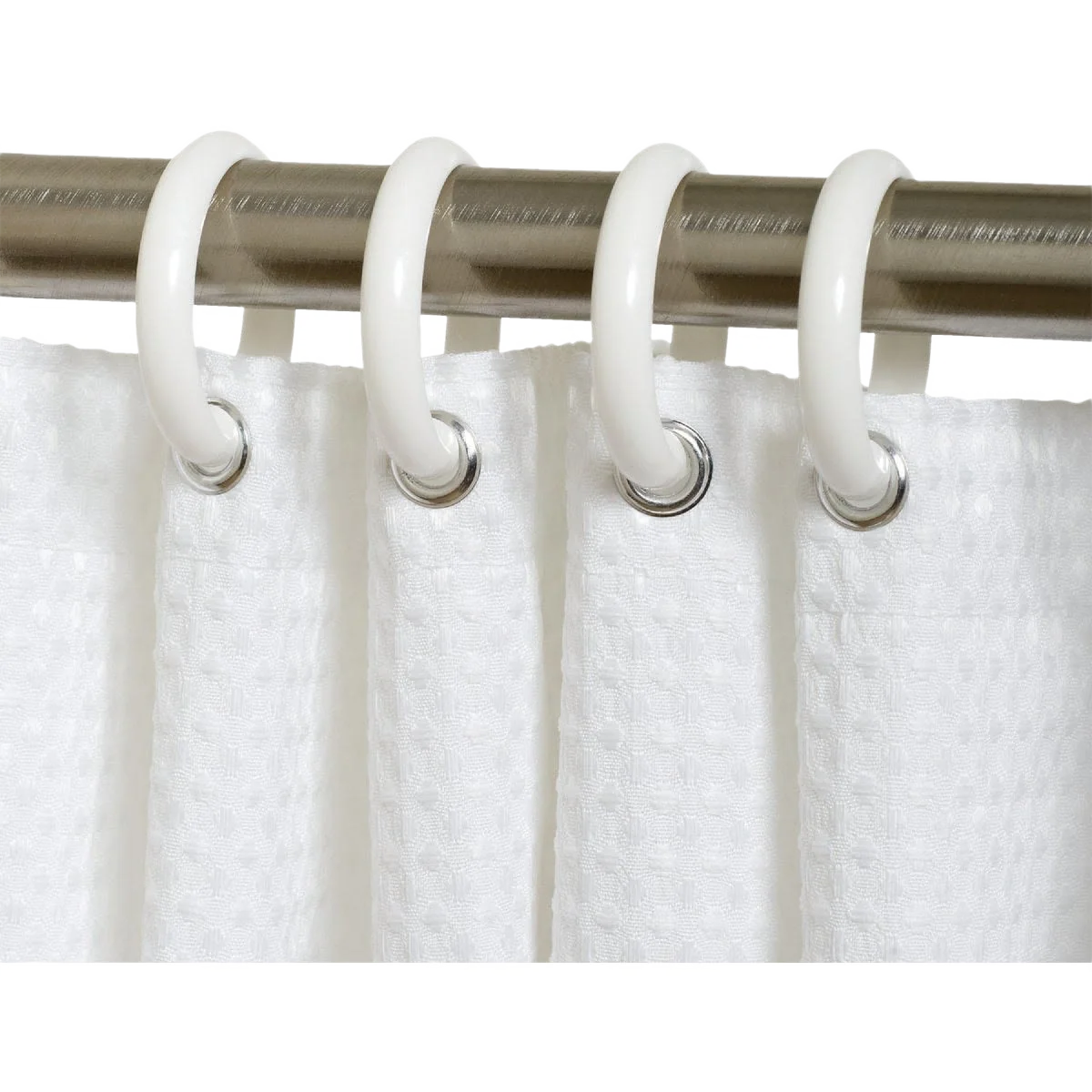 Refined Zenith White Plastic Shower Curtain Hooks Soft