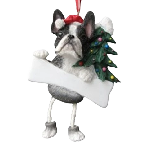 Refined E S Pets Personalized Boston Terrier Dangling Legs Ornament Modern