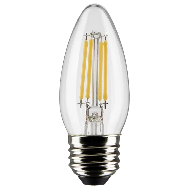 Convenient Satco 5.5 Watt B11 LED Clear Cool White Medium Base Light Bulb Powerful