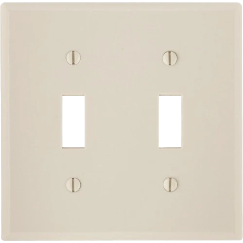Enhanced Leviton 2-Gang Single Toggle Switch Almond Outlet Wall Plate Genuine