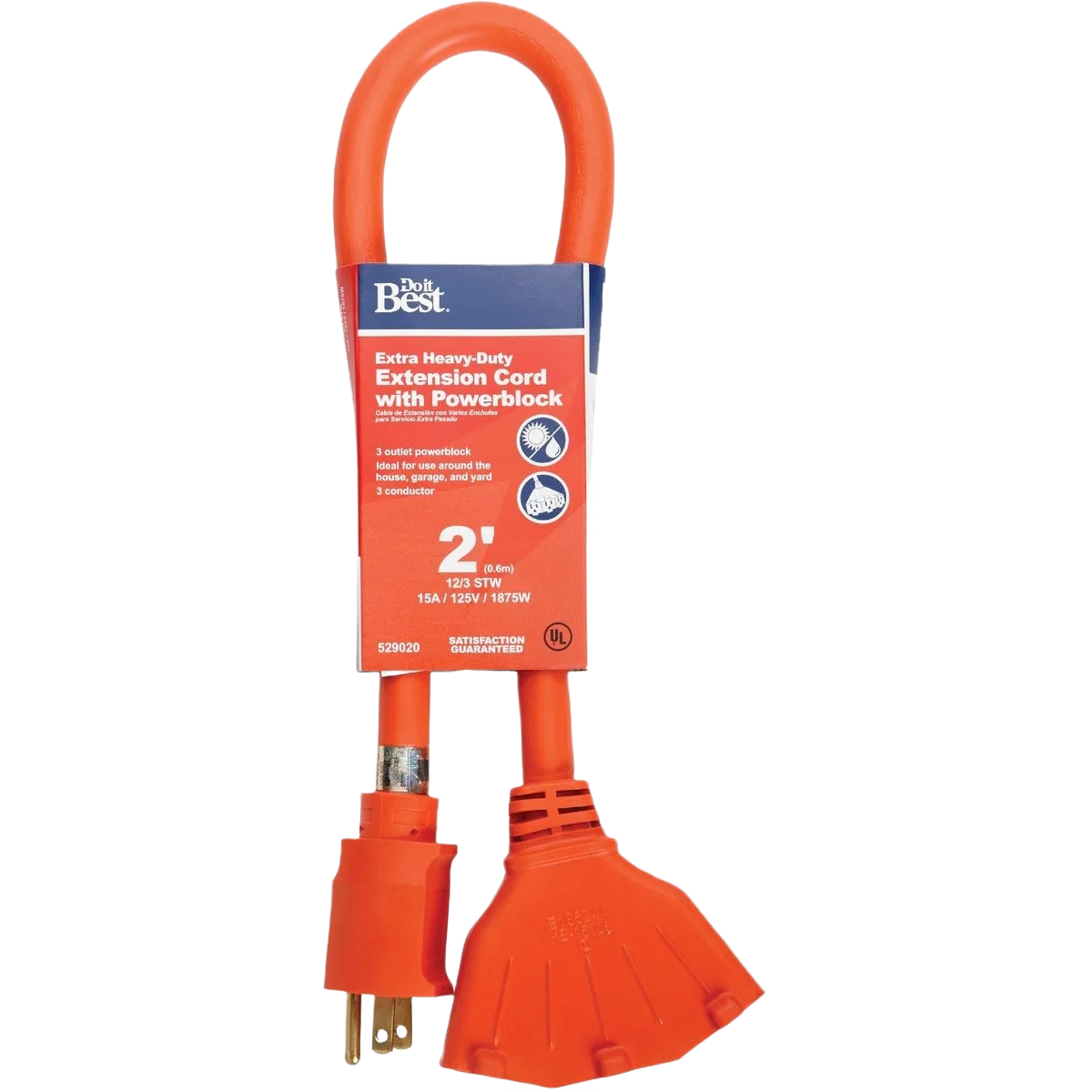Comfortable Do it Orange 12 3 Extension Cord with Powerblock 2 ft. Reliable