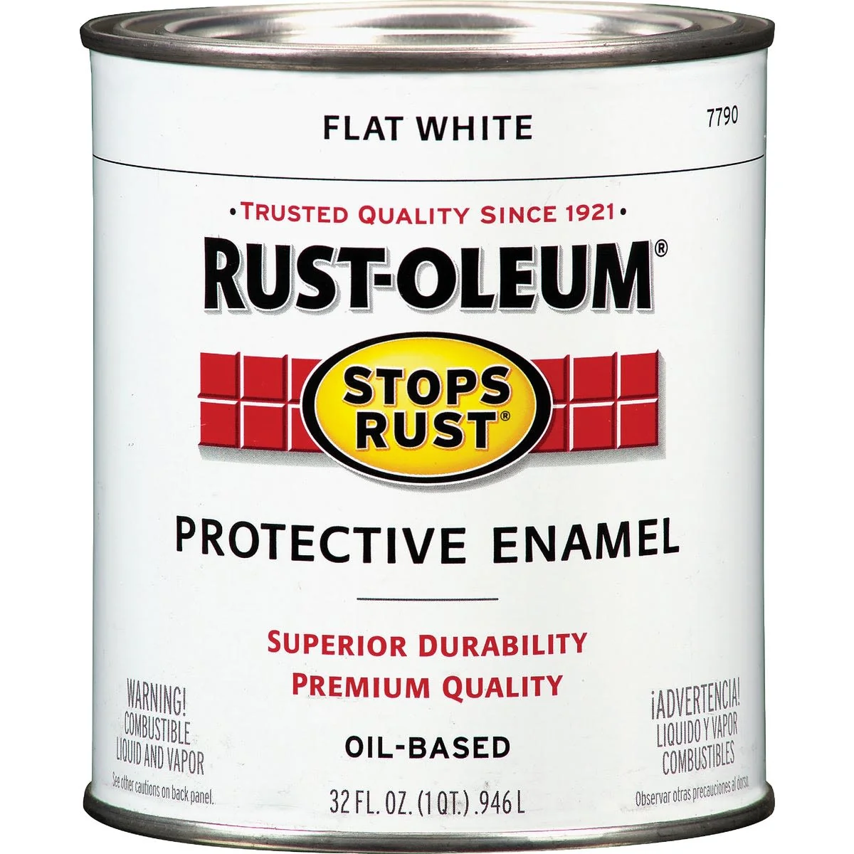 Dependable Rust-Oleum Stops Rust Flat White Protective Enamel Brush-On Paint 1 Quart Modern