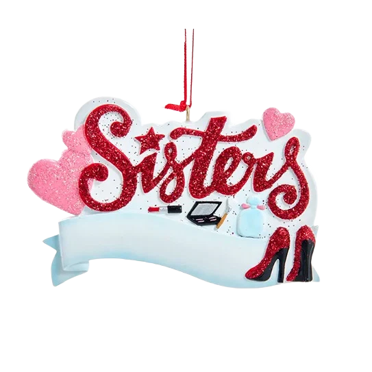 Smooth Kurt S. Adler Personalized Heart Makeup Sisters Ornament Modern