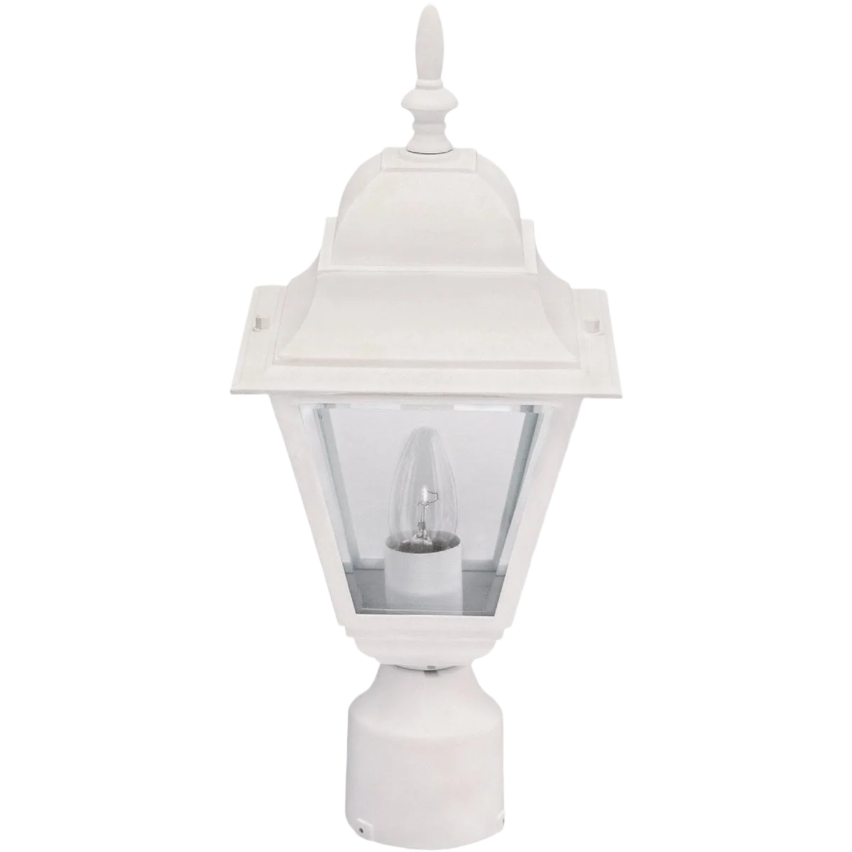 World-Class Home Impressions White Incandescent Post Light Fixture 16.75 in. Eco-Friendly