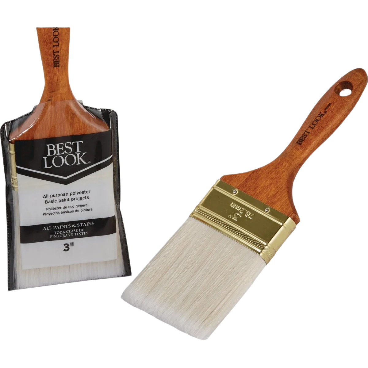 Exclusive Look 3 in. General Purpose Flat Polyester Paint Brush Organic