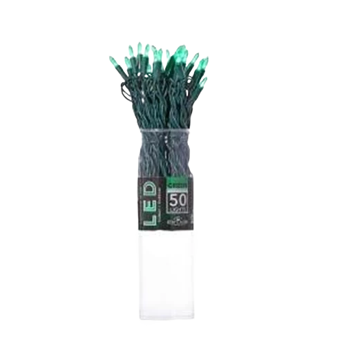 Practical Kurt S. Adler Green Miniature Clear LED String Light Set with Green Wire 50 Lights Clean