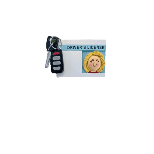 Casual Ornament Central Female Blonde License with Fob Personalized Ornament Superior