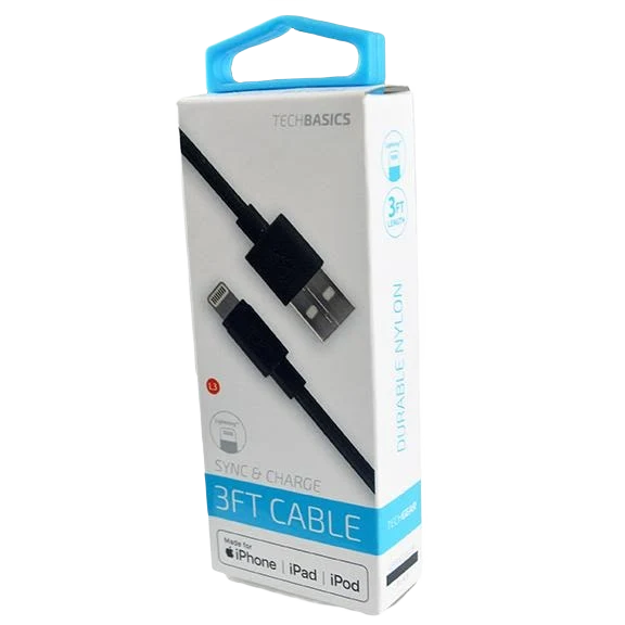 Minimalist Tech Basics Tech Basics Black MFI Charger Cable 3 ft. Refined