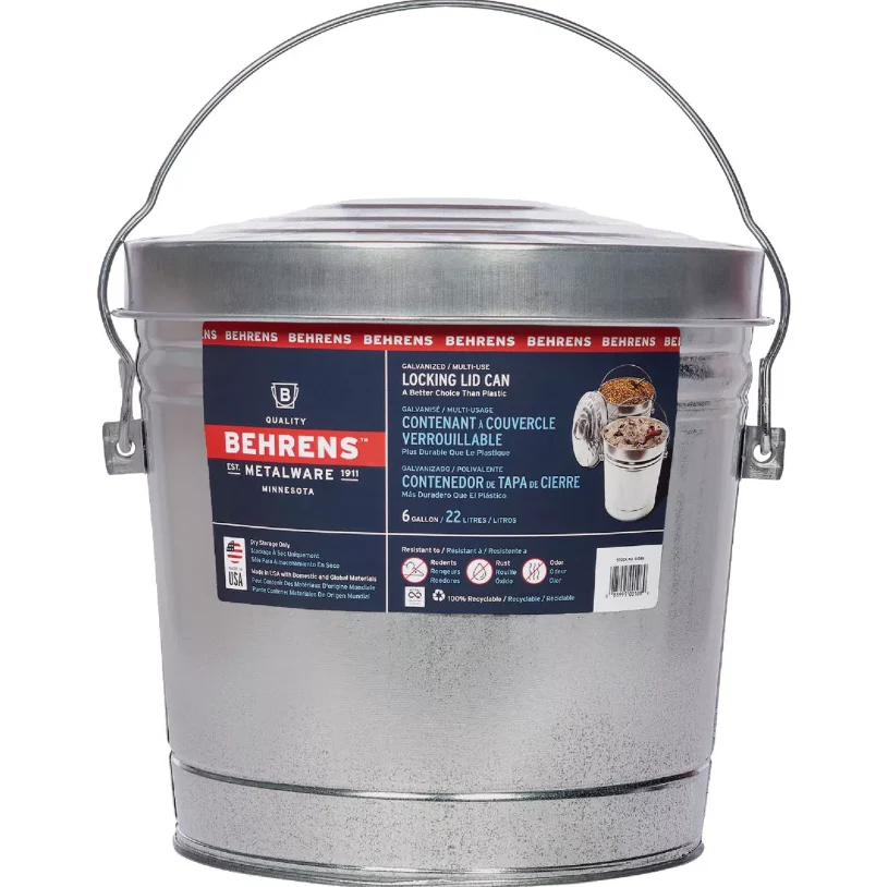Professional Behrens Galvanized Garbage Can 6 gal. Dependable