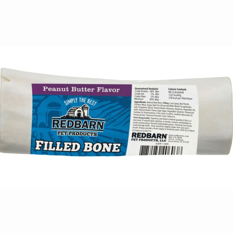 Comfortable Redbarn Peanut Butter Flavor Filled Dog Bone 5 in. Innovative