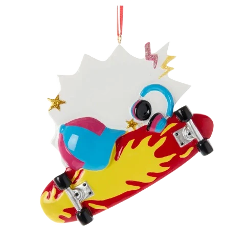 Proven Kurt S. Adler Personalized Flame Skateboard Ornament Breathable