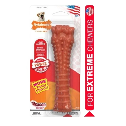 Crafted Nylabone Bacon Flavor Souper Power Chew Bone Responsible