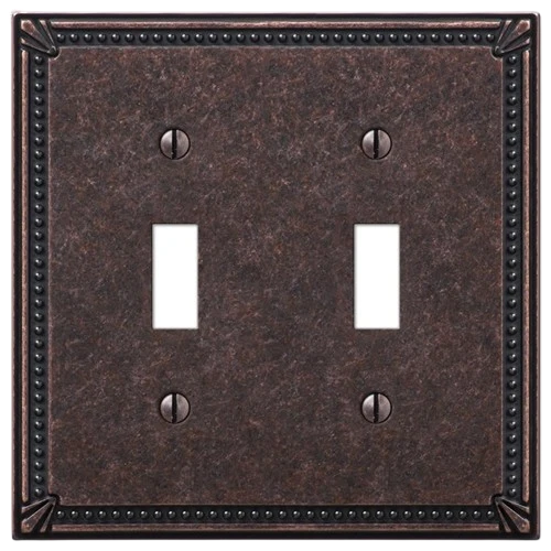 Efficient Amerelle 2 Toggle Imperial Bead Tumbled Antique Bronze Wallplate Professional