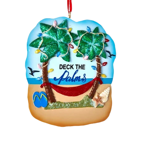 Expertly Made Kurt S. Adler Personalized Beach Deck the Palms Ornament Artisan