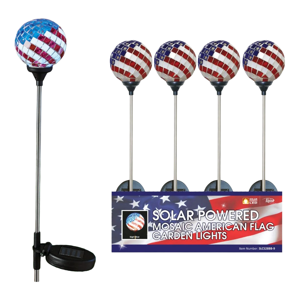 Superior Solaris Americana Solar Glass Globe Stake Light 33 in. Quality
