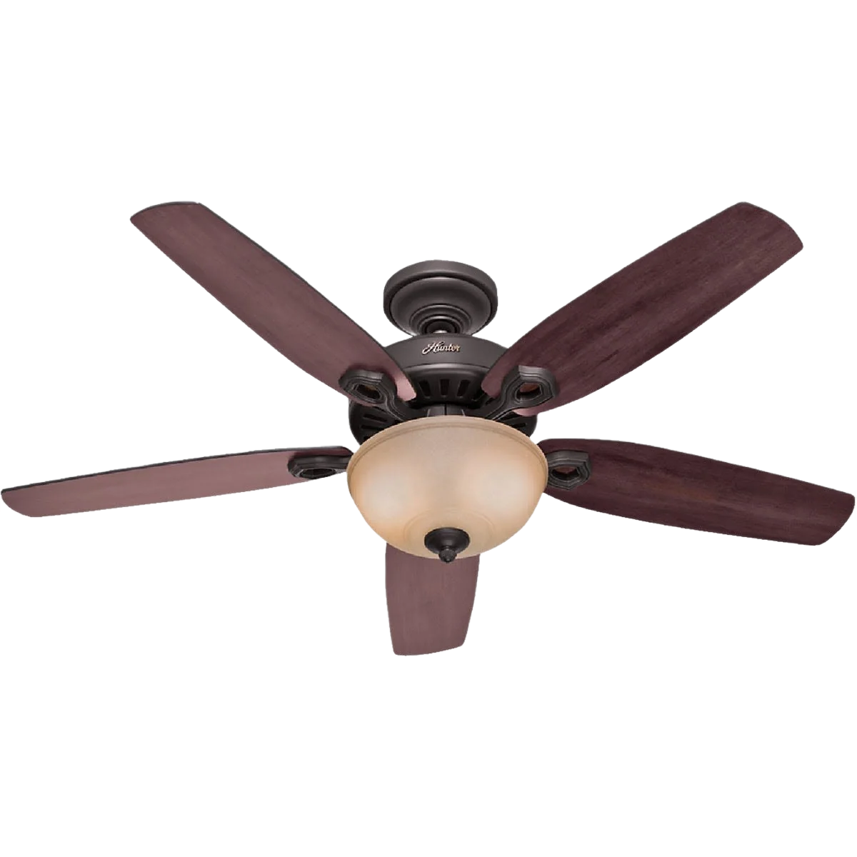 Authentic Hunter Builder New Bronze Ceiling Fan with Light Kit 52 in. Casual