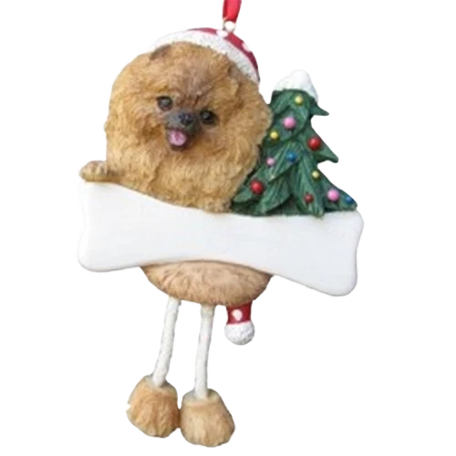 Casual E S Pets Personalized Pomeranian Dangling Legs Ornament Green