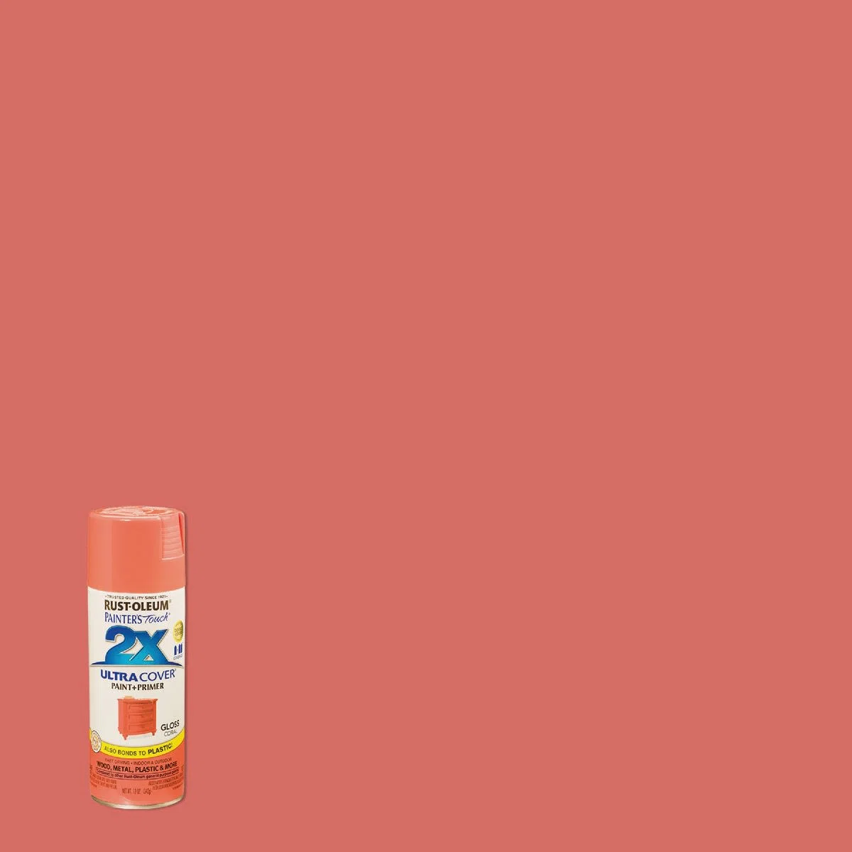 Soft Rust-Oleum Painters’ Touch 2X Coral Gloss Spray Paint Primer 12 oz. Superior