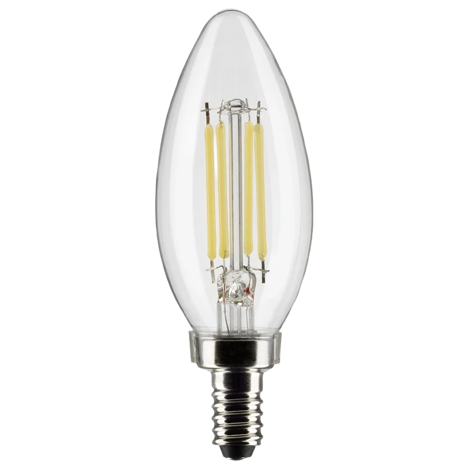 Premium Satco 5.5 Watt B11 LED Clear Natural Light Candelabra Base Light Bulb Sophisticated