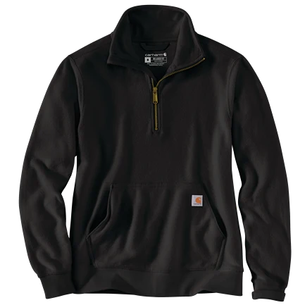 Contemporary Carhartt Women’s Medium Black Relaxed Fit Midweight Quarter-Zip Sweatshirt Smart