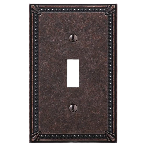 Eco-Friendly Amerelle 1 Toggle Imperial Bead Tumbled Antique Bronze Wallplate Optimized