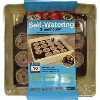 Natural Jiffy 14 Cell Self-Watering Greenhouse Seed Starter Kit Optimized
