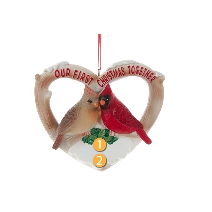 Traditional Kurt S. Adler Personalized Our First Christmas Together Cardinals Ornament Exclusive