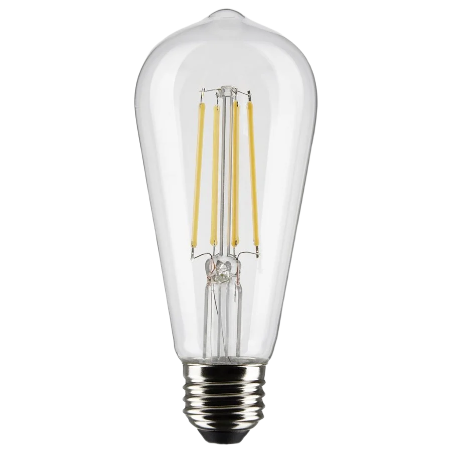 Breathable Satco 8 Watt LED ST19 Clear Medium Base Light Bulb 2-Pk Long-Lasting