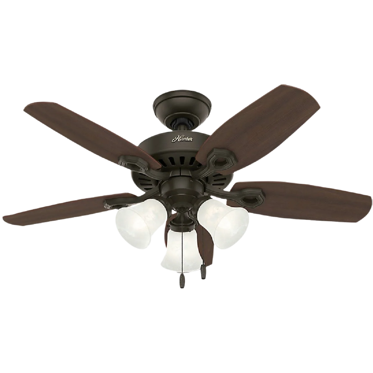 Luxury Hunter Builder New Bronze Small Room Ceiling Fan with Light Kit 42 in. Soft
