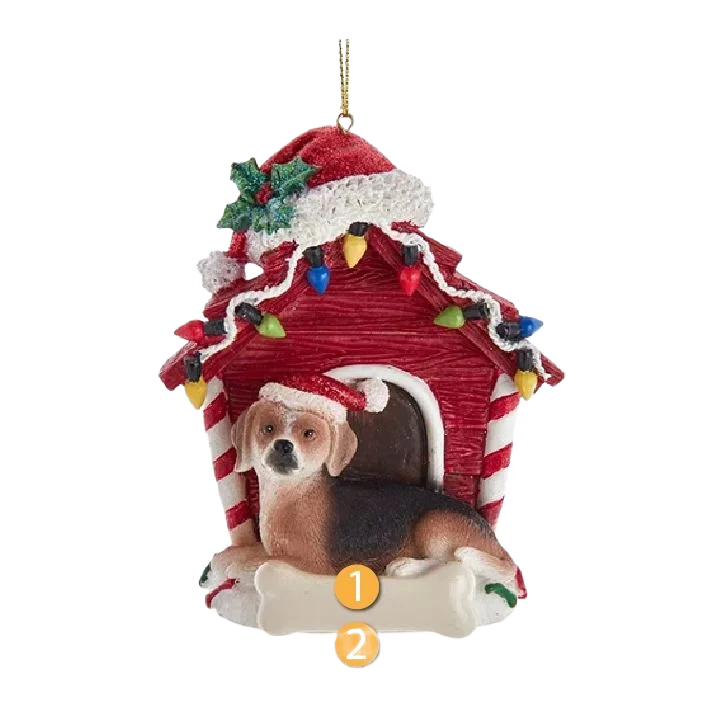 Relaxed Kurt S. Adler Personalized Beagle with Dog House Ornament Trendy