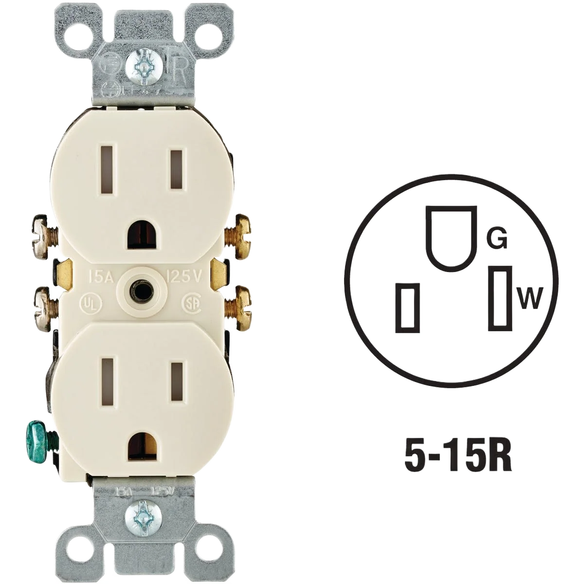 Exceptional Leviton 15 Amp Light Almond Tamper Resistant 5-15R Duplex Outlet Flexible